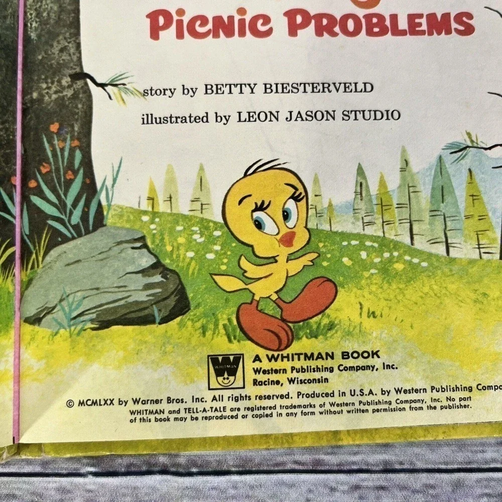 Vintage Tweety and Sylvester Picnic Problems Children's Book 1970 Whitman Book